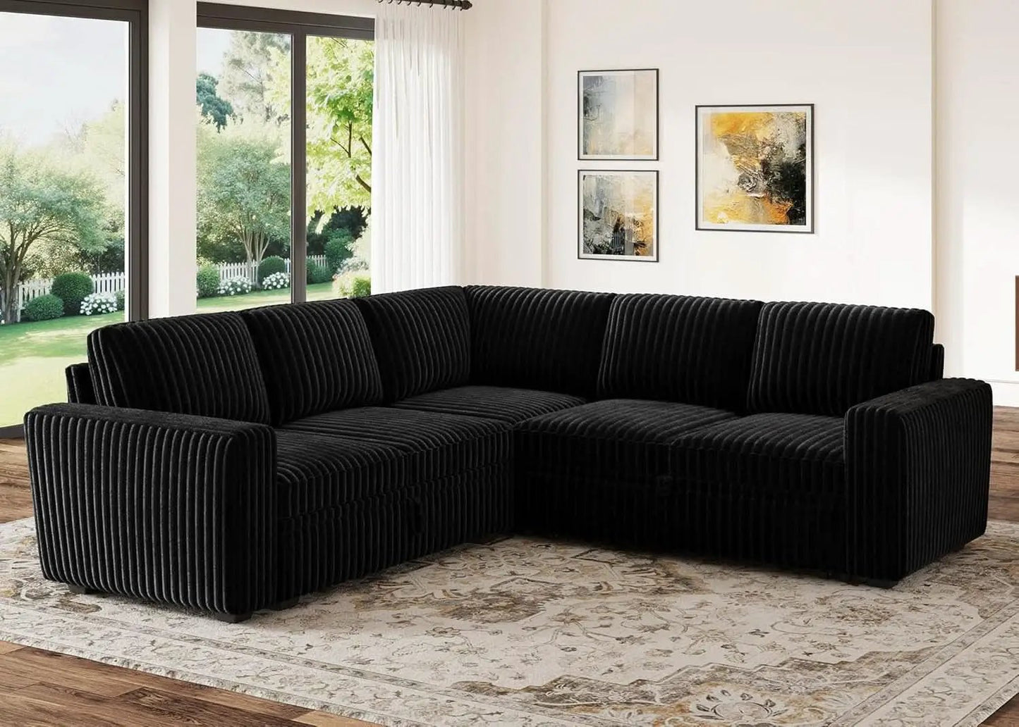 Modular Sleeper Sectional Sofa Charcoal With Storage from PriceLows™