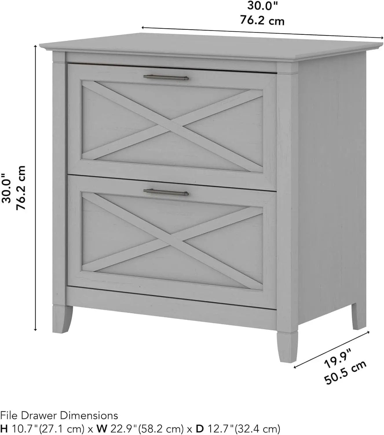 Key West 2 Drawer Lateral File Cabinet In Cape Cod Gray from PriceLows™