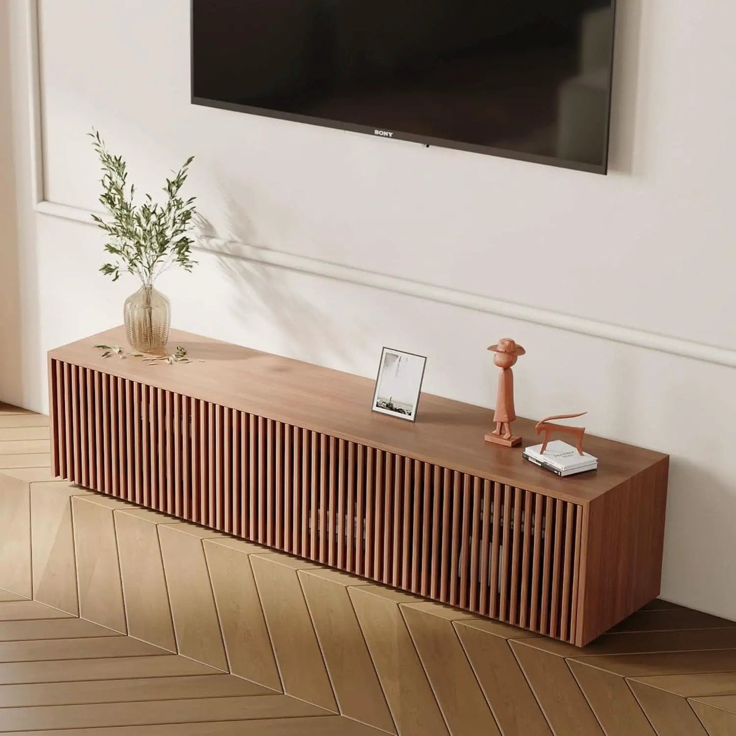 Mid Century Modern TV Stand Solid Wood Console 65 Inch TV from PriceLows™