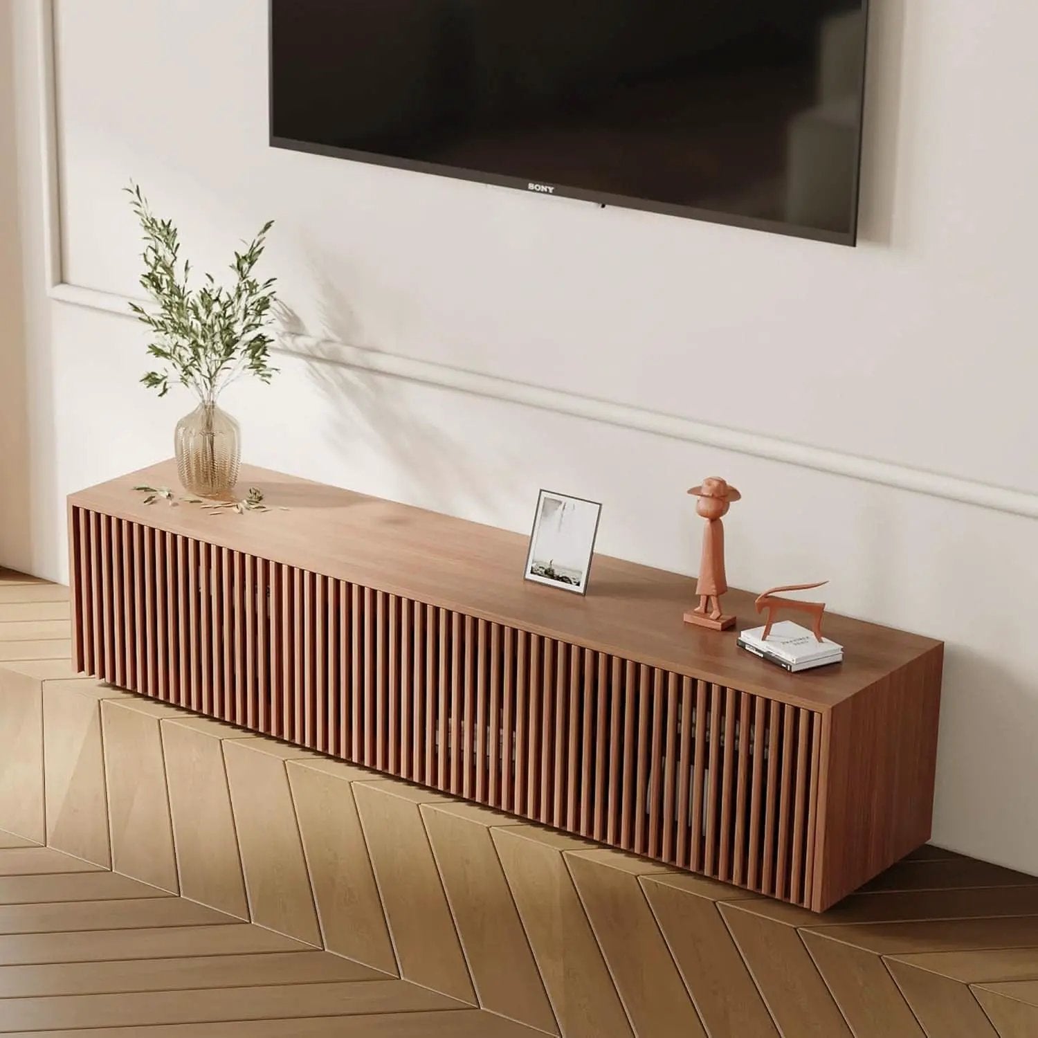 Mid Century Modern TV Stand Solid Wood Console 65 Inch TV from PriceLows™