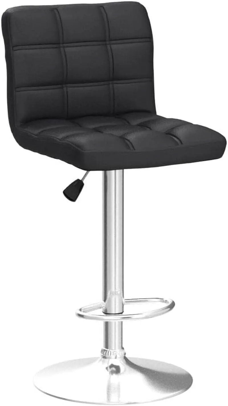 Set of 4 Adjustable Swivel PU Leather Bar Stools Modern from PriceLows™