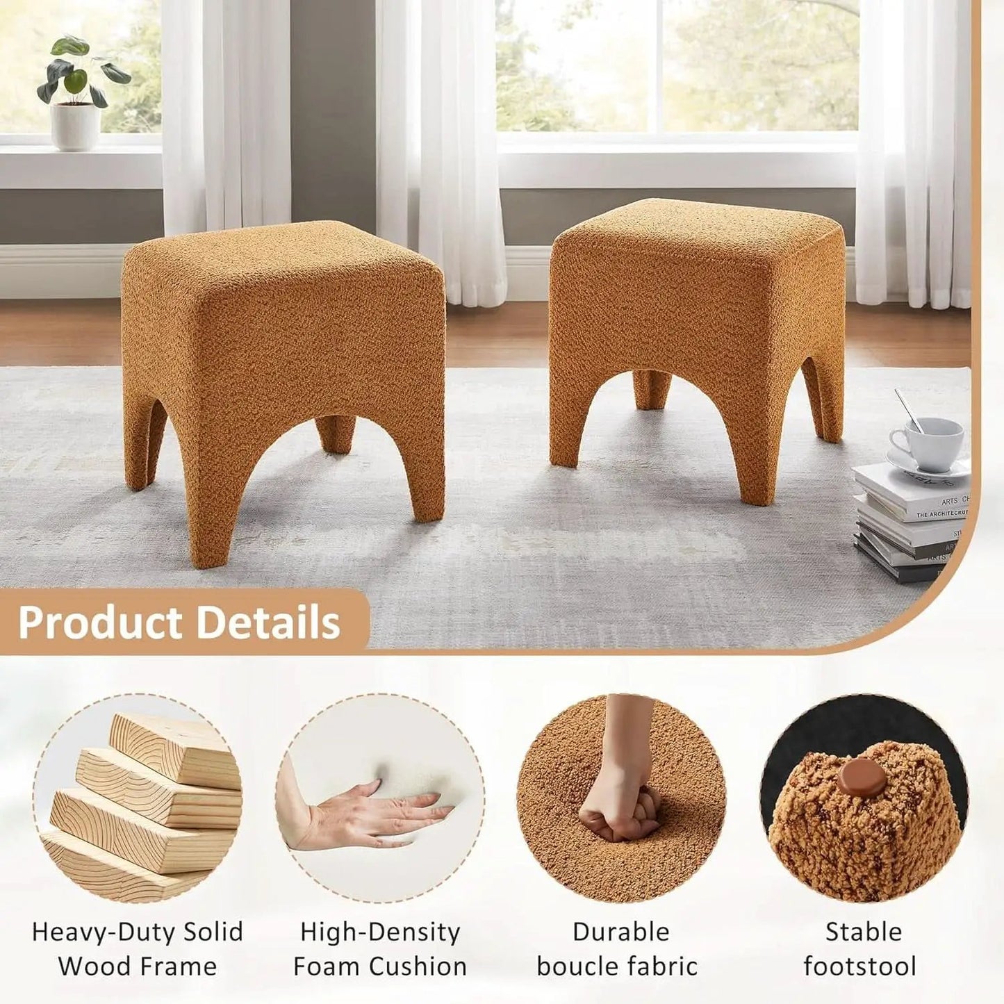 Curry Seventeen Inch Ottoman Footstool Living Room Decor from PriceLows™