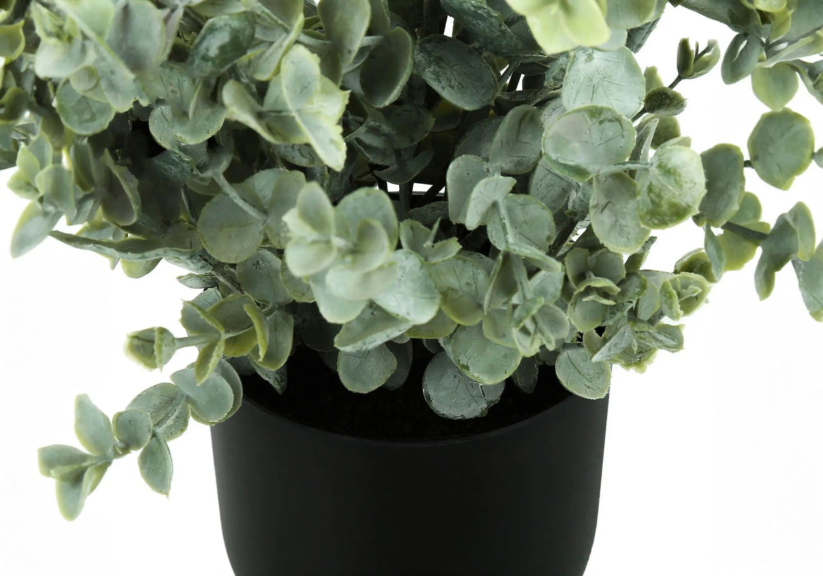 11 Inch Artificial Eucalyptus Grass | Set Of 2 | Indoor Faux Plant | 5 Inch Black Pot