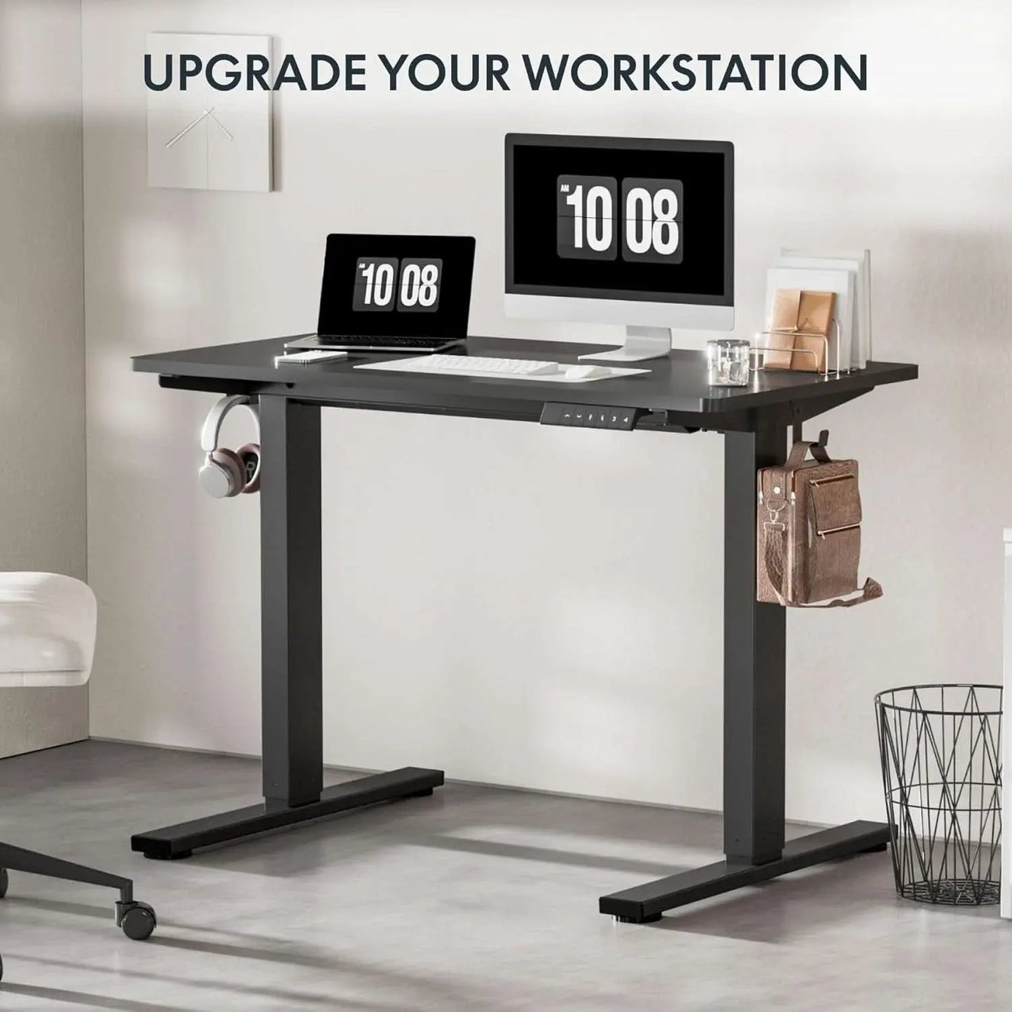 Electric Height Adjustable Standing Desk 48 X 24 Black from PriceLows™