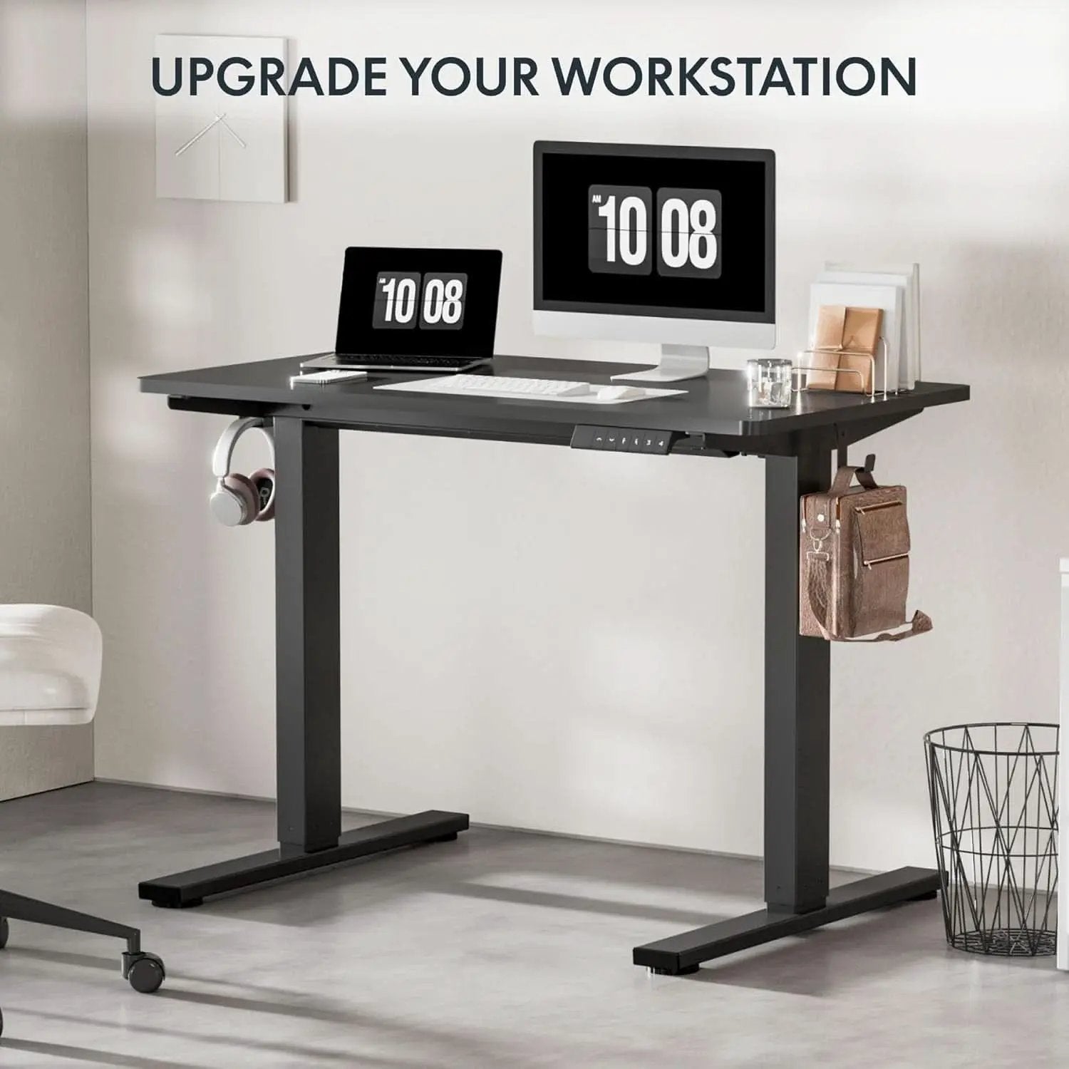 Electric Height Adjustable Standing Desk 48 X 24 Black from PriceLows™