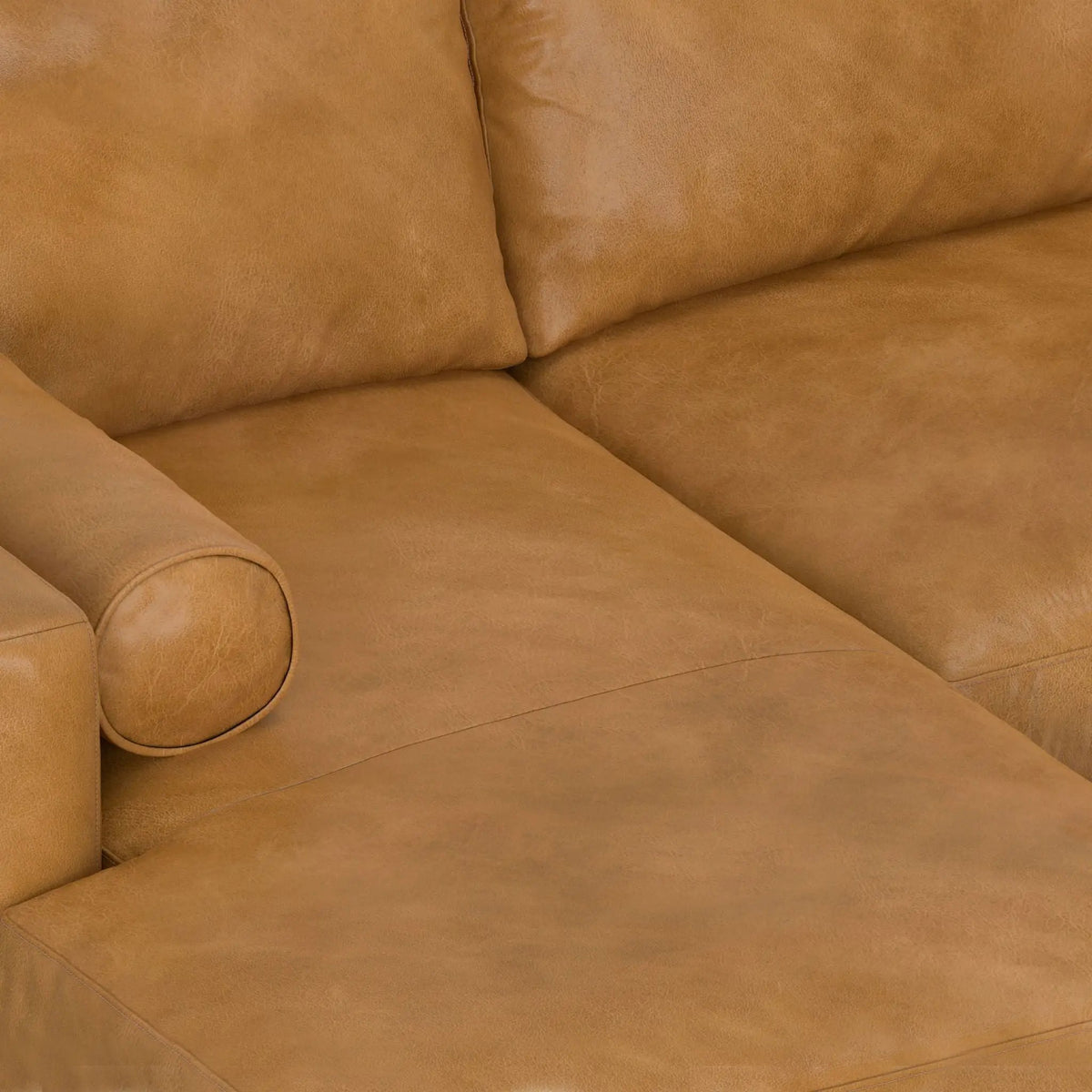 Morrison Upholstered Sectional Sofa | Genuine Aniline Leather | Chaise Cushions | 102.2 Inch Length