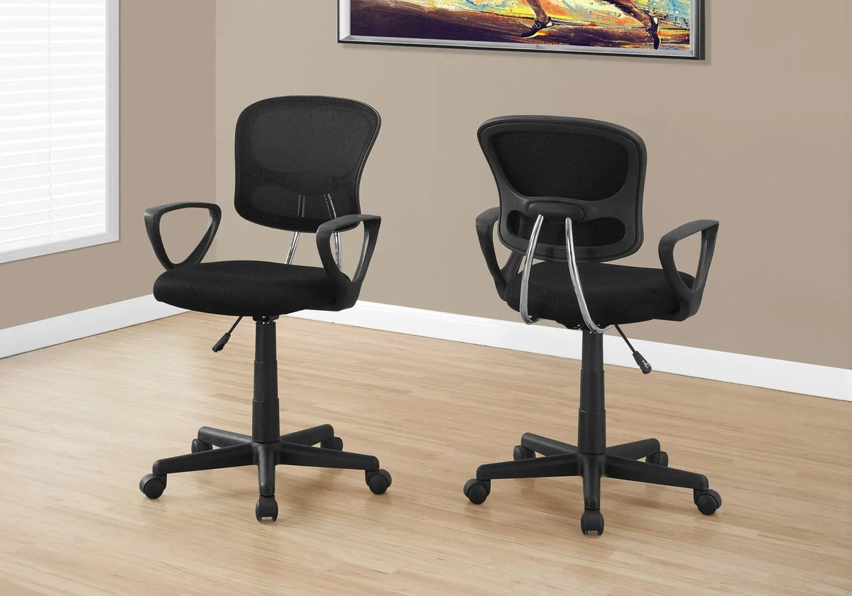 Black Mesh Office Chair | Extra-Wide Ergonomic Backrest | Adjustable Height | 360 Degree Swivel
