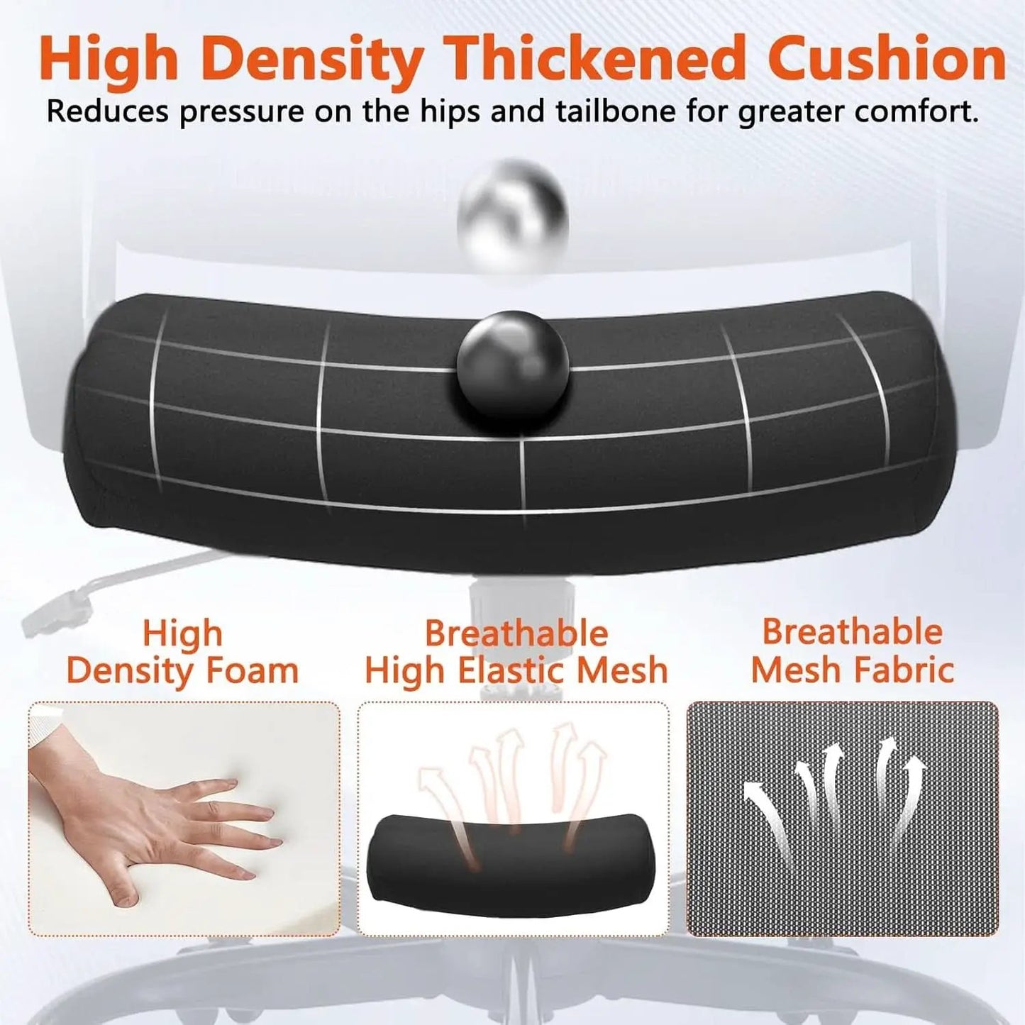 Ergonomic Black Mesh Office Chairs 4 Pack Lumbar Support from PriceLows™
