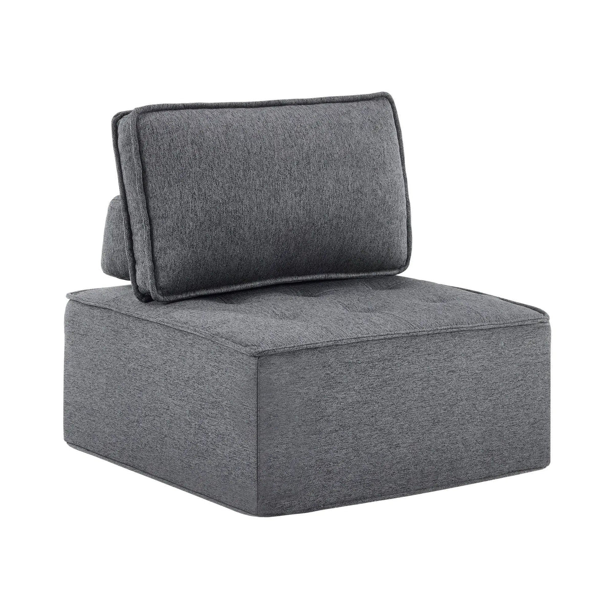 Sofa With Modular Splicing Design Armless Chair | 2 Pieces | Solid Wood & Linen | Living Room