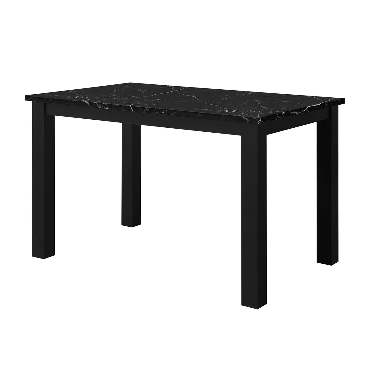 Sarang Dining Table And Chairs Set | Faux Marble Top | 4 Silver Chairs | Padded Seating