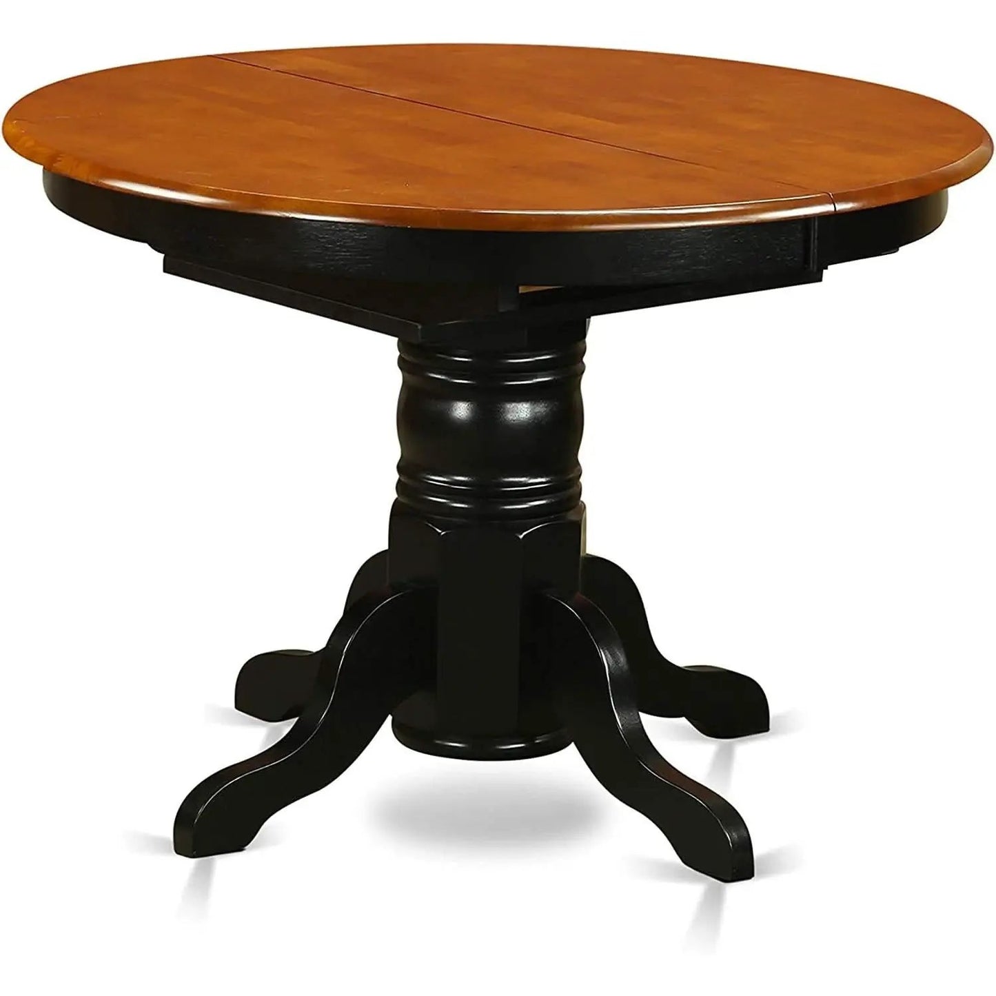 Wooden Oval Kitchen Table Black Finish With Cherry Top from PriceLows™