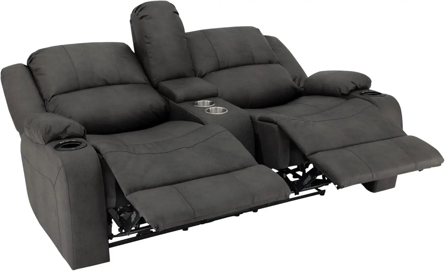 67 Inch Powered Wall Hugger Recliner Sofa Gunmetal Fabric from PriceLows™