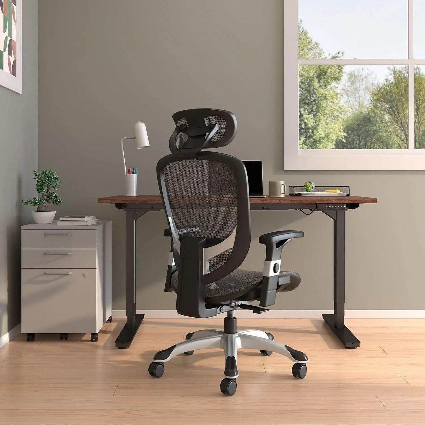 Hyken Ergonomic Mesh Swivel Task Chair Adjustable Black Office Chair from PriceLows™