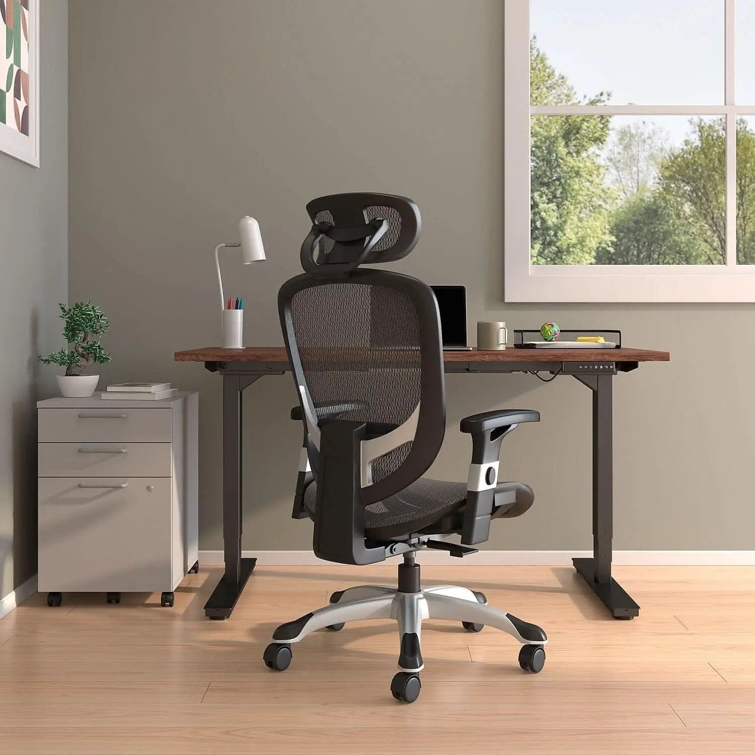 Hyken Ergonomic Mesh Swivel Task Chair Adjustable Black Office Chair from PriceLows™