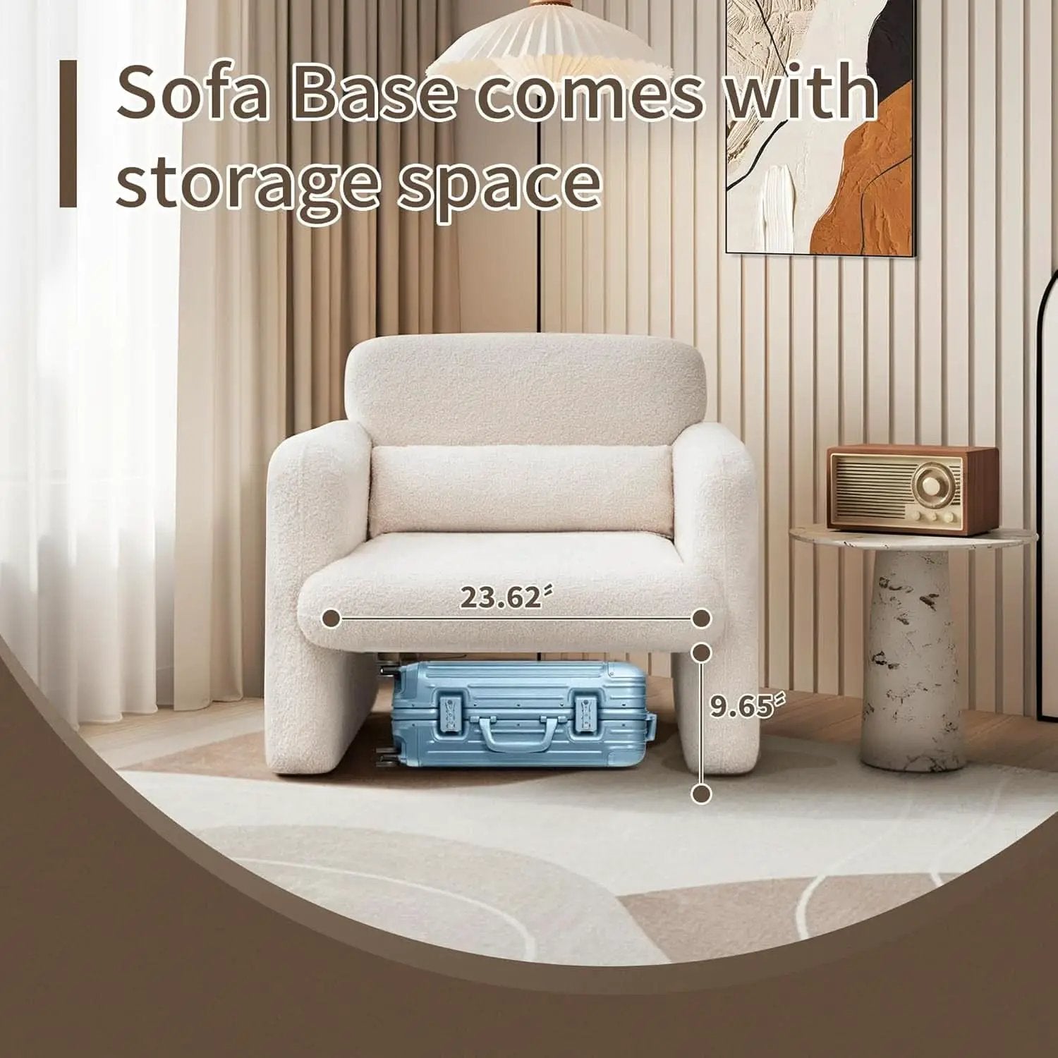 33Inch Sherpa Upholstered Accent Chair With Armrests from PriceLows™