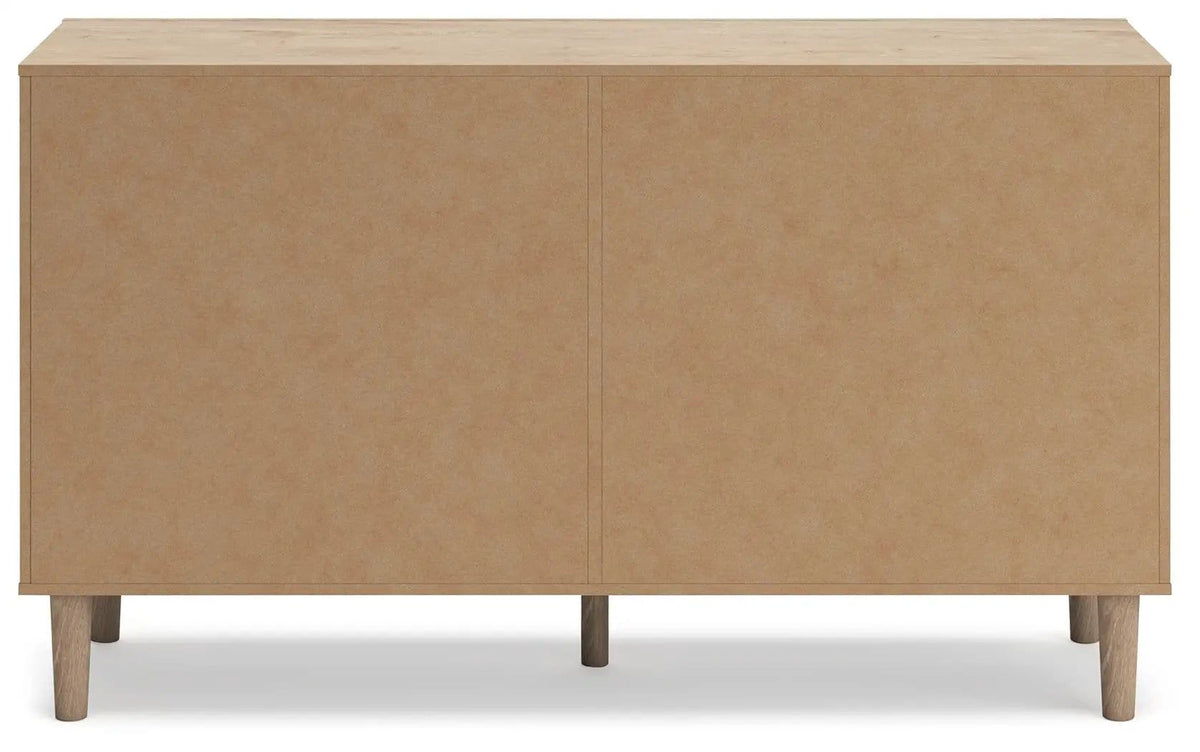 Cielden Six Drawer Dresser | 62.01 x 19.65 x 35.67 in | Engineered Wood & Linen | Two-Tone