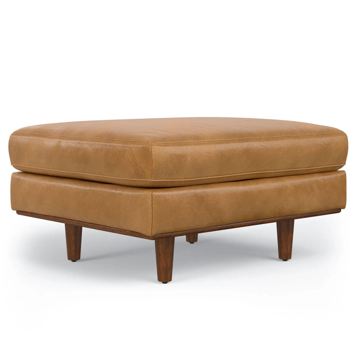 Morrison Handcrafted Ottoman | Mid-Century Modern Styling | Corner-Blocked Frame | 33 Inch Width