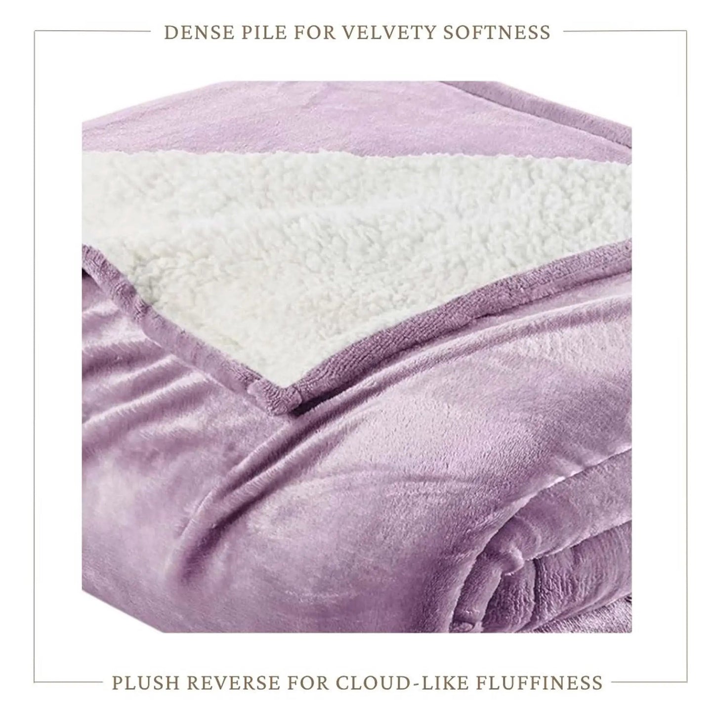 Velvet Plush Sherpa Bed Blanket - Sherpa Fleece Collection from PriceLows™