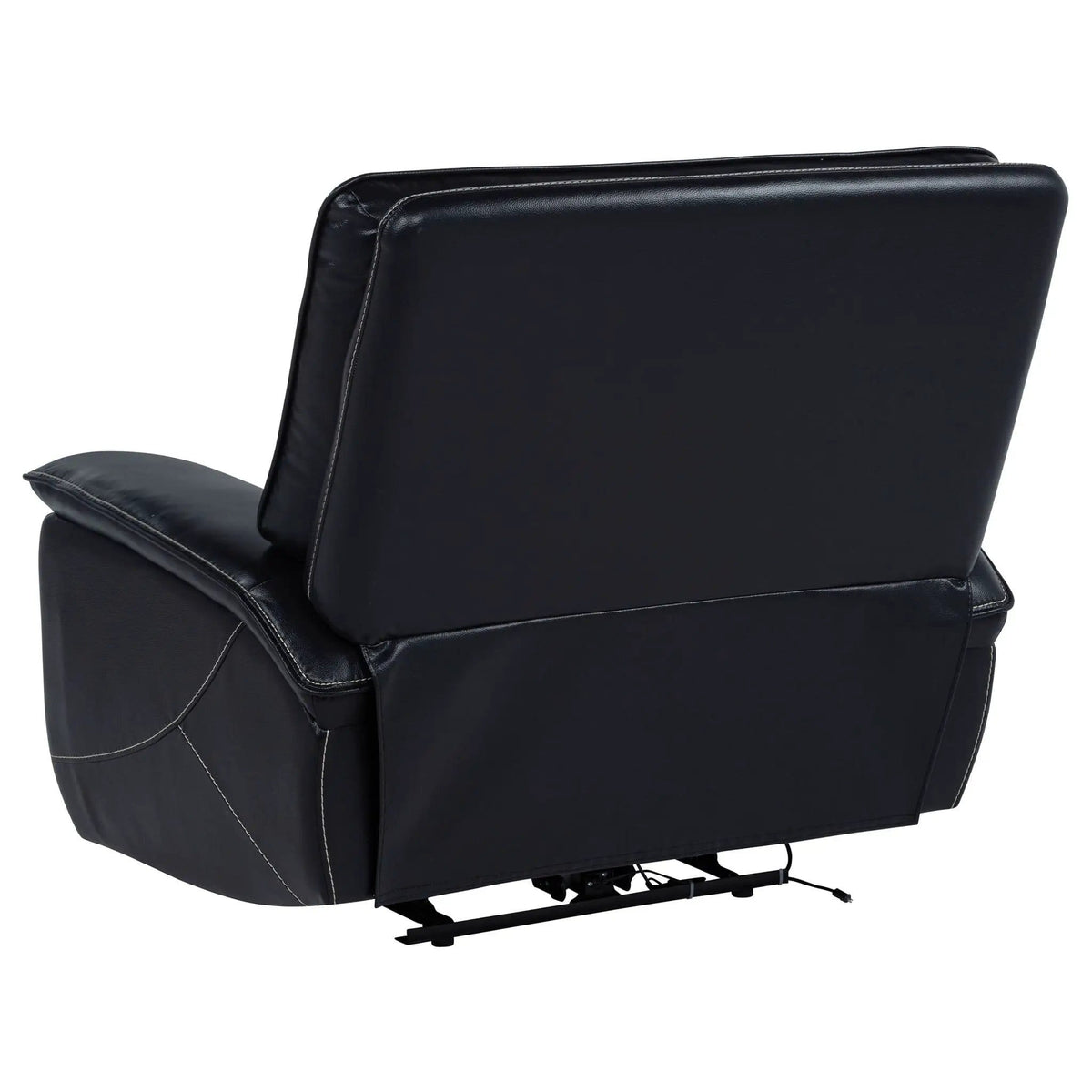 Hewitt Leather Upholstered Dual Power Recliner Chair | 45.25 x 65.25 x 40.25 in | Leather | Black