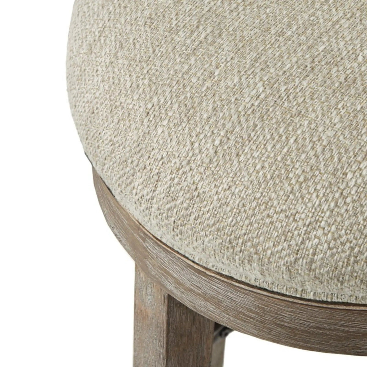 Swivel Counter Stool | Cream And Reclaimed Gray | Distressed Frame | Dark Bronze Kick Plate