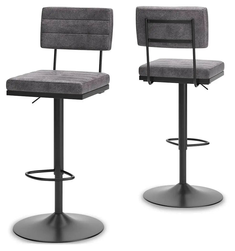 Strumford Tall Swivel Barstool | Set Of 2 | Metal Frame | Cushioned Seat And Back