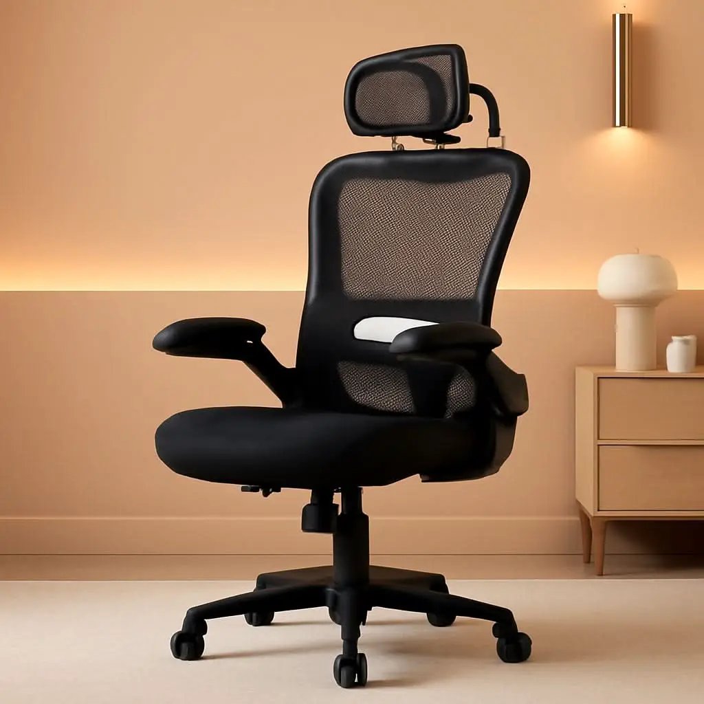 Ergonomic Black Office Chair High Back With Wheels from PriceLows™