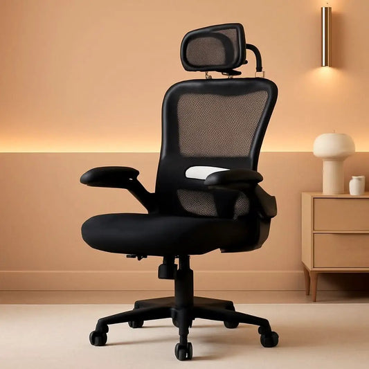 Ergonomic Black Office Chair High Back With Wheels from PriceLows™