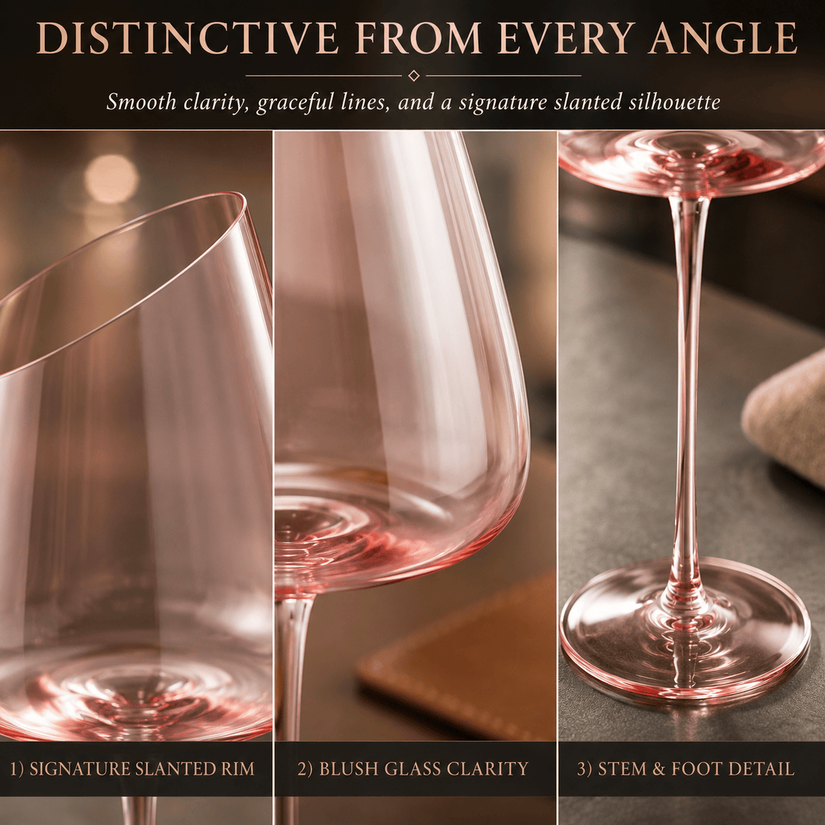 Colosseum Stemmed Wine Glassware | 18 oz | Set of 2 | Entertaining