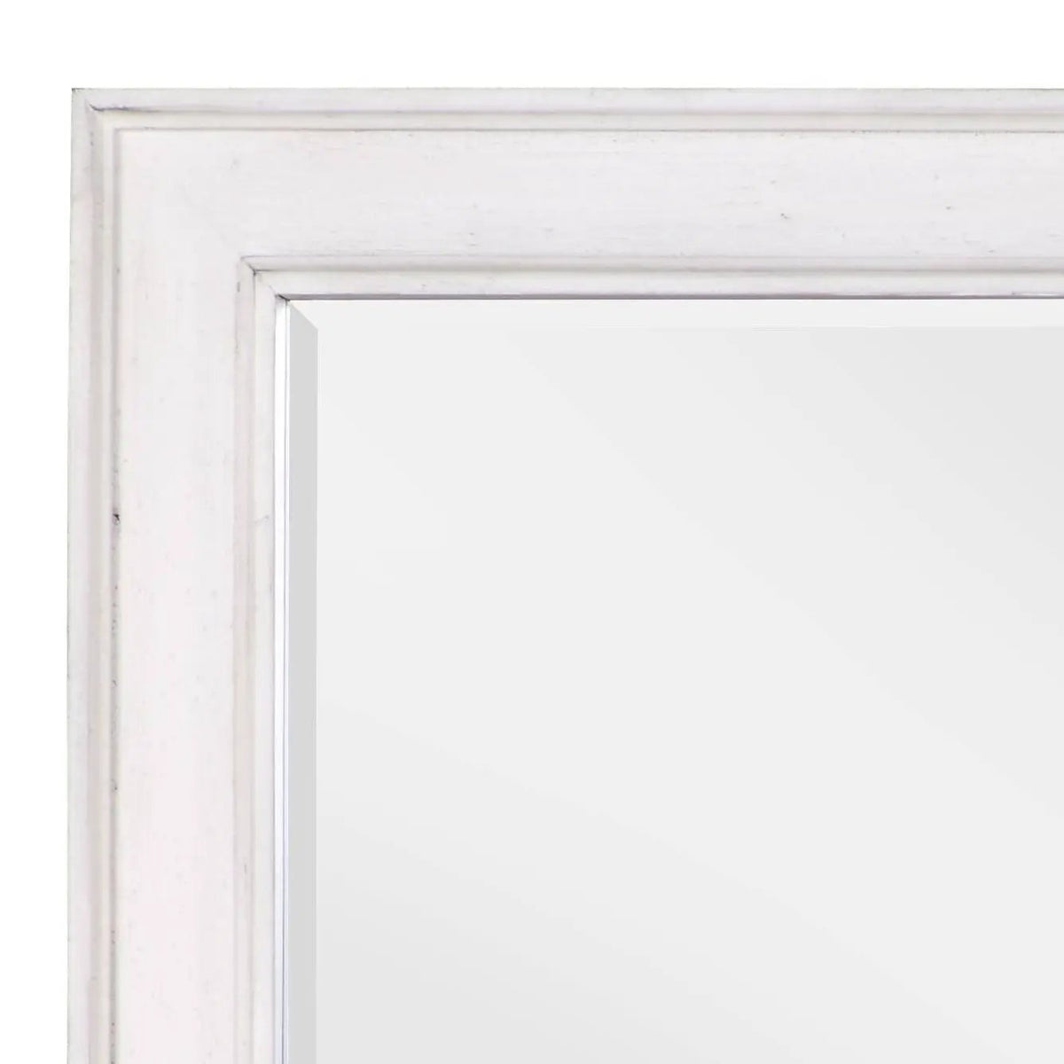 Katia Weathered Mirror | White | 1 Inch Beveled Edge | 42 Inch Width