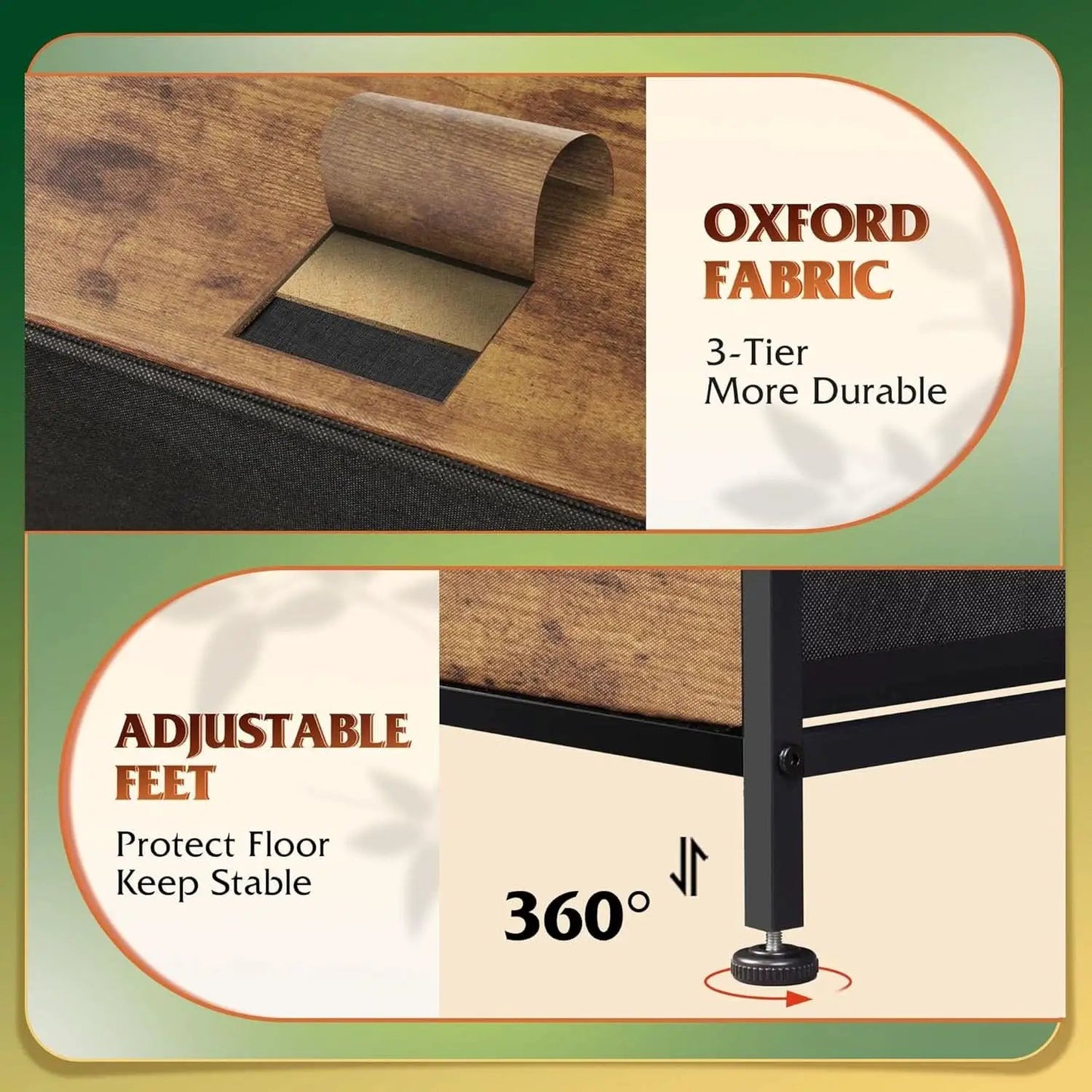 Tall Dresser With 10 Fabric Drawers Brown Woodgrain from PriceLows™