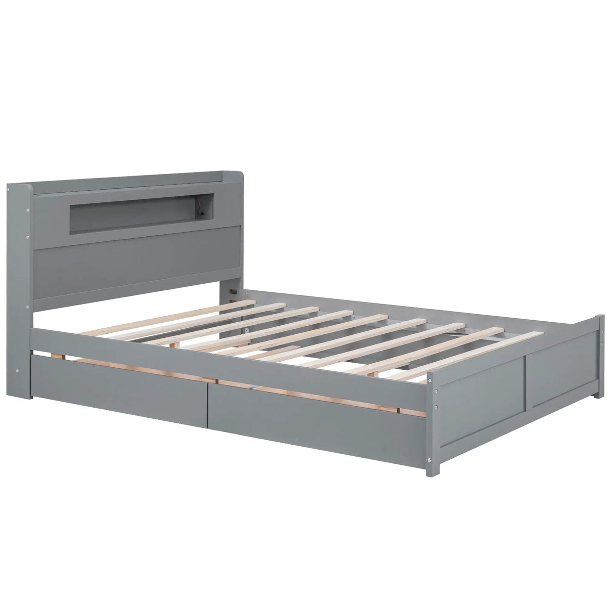 Storage Platform Bed | Color Changing LED Lights | Twin Trundle | 2 Drawers