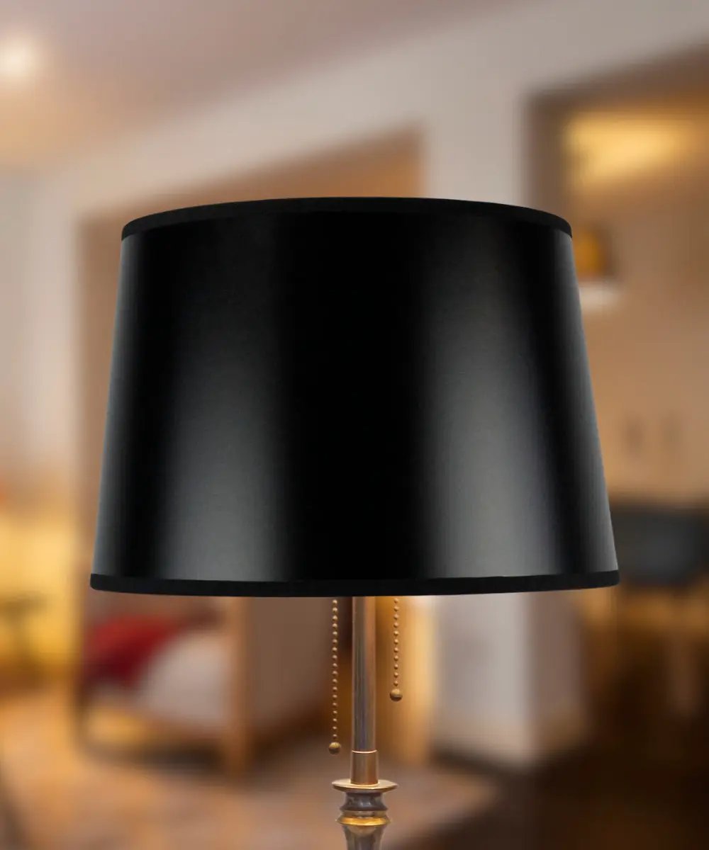 Shallow Drum Lamp Shade | 12W X 8H | Hardback | Black