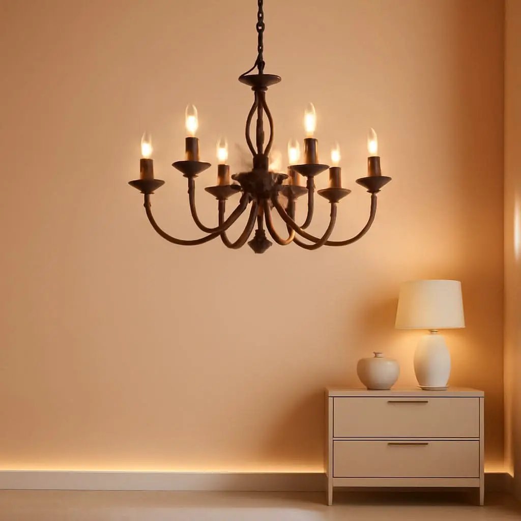 Six Light Farmhouse Candle Chandelier Oil Rubbed Brown Ceiling Light from PriceLows™
