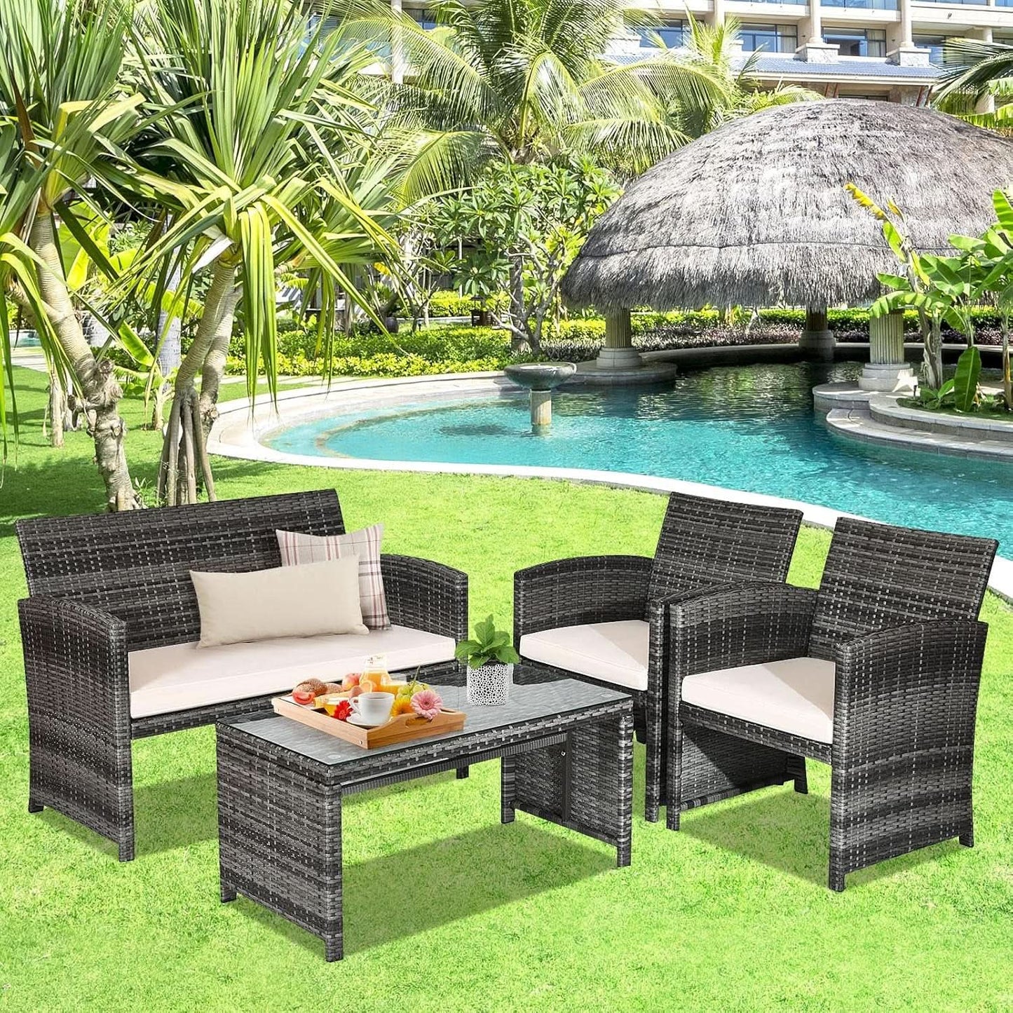 Weather Resistant Rattan Patio Furniture Set for Outdoors from PriceLows™