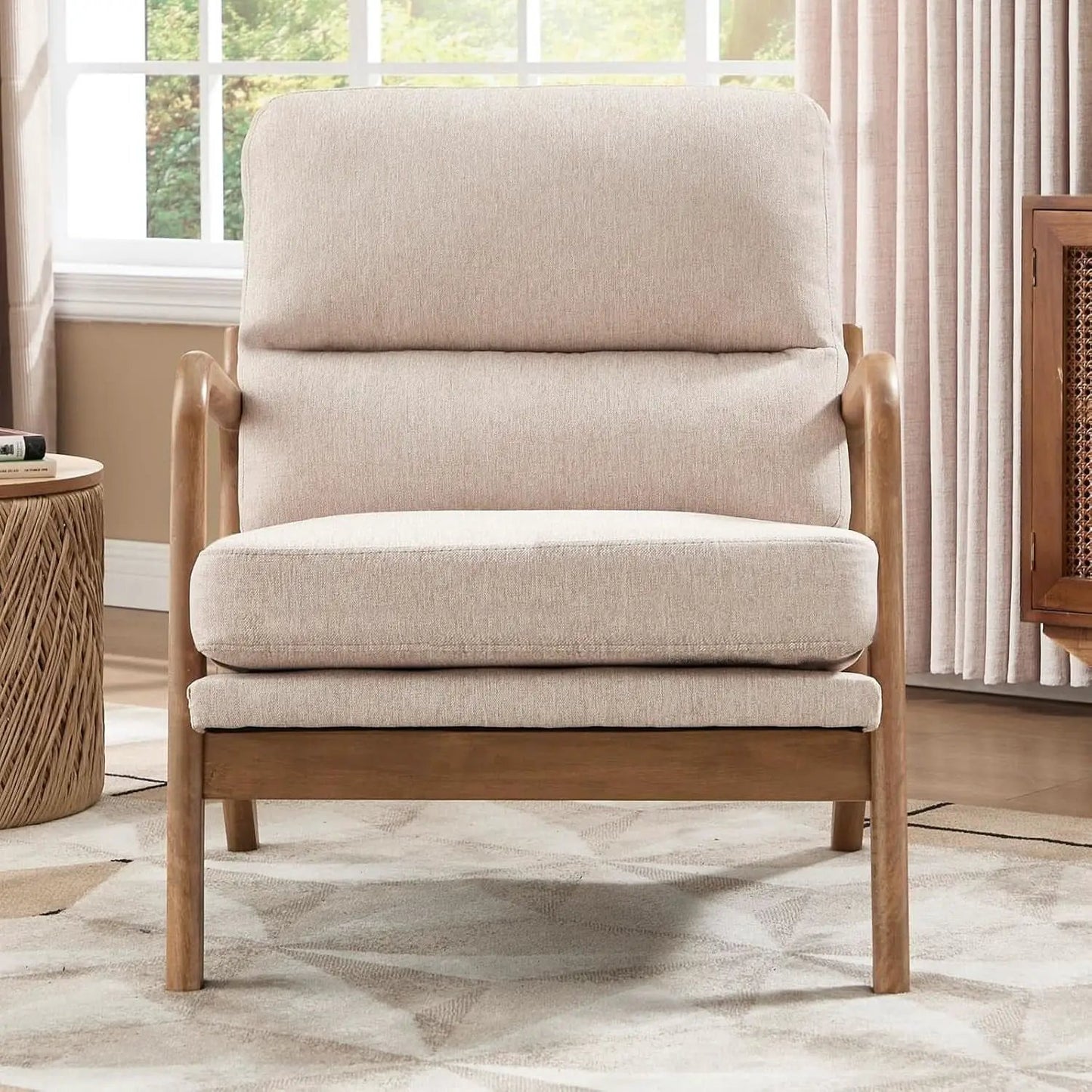 Mid Century Armchair With Premium Velvet Upholstery from PriceLows™