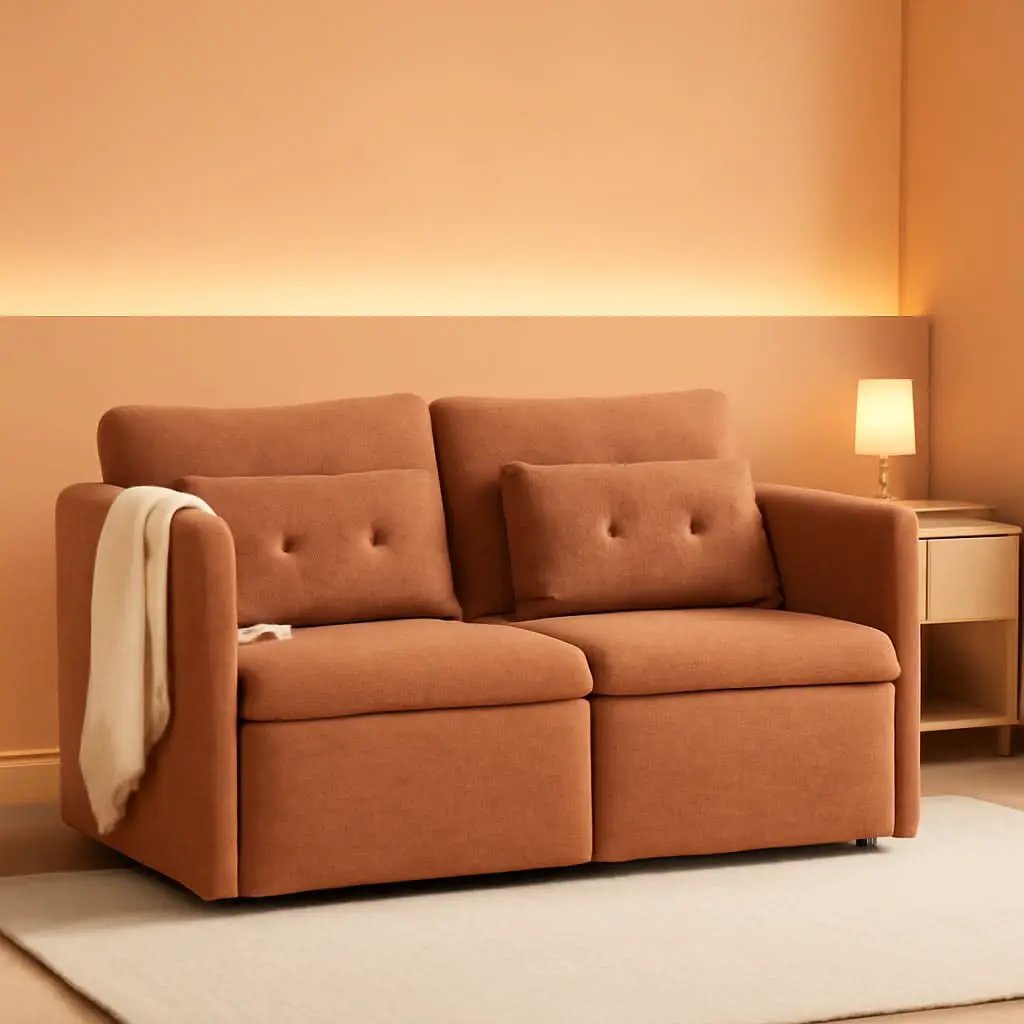 56 Inches Wide Chenille Sectional Loveseat Espresso from PriceLows™