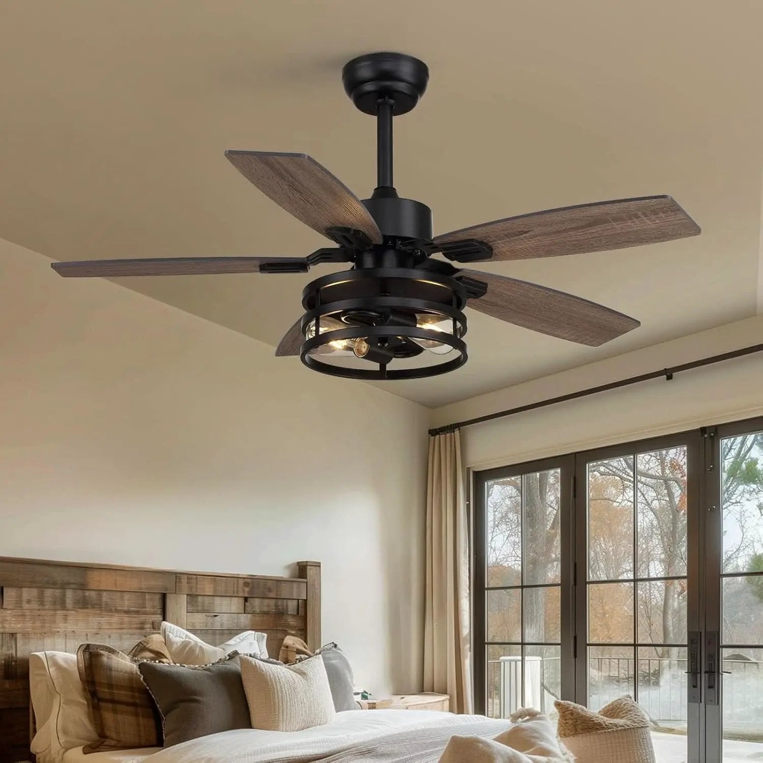 42 Inch Caged Ceiling Fan With Remote Control For Indoor And Outdoor from PriceLows™