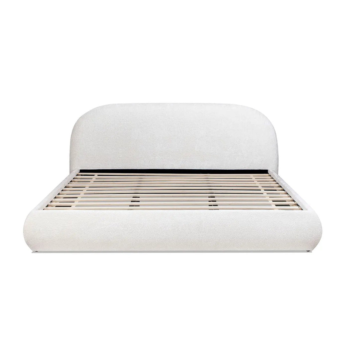 Archie Upholstered Platform Bed | Puffy Arch Headboard | Grounded Design | No Box Spring Needed