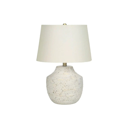 Modern Lighting, Table Lamp, Concrete - | 14 x 14 x 20 in | Linen & Concrete | Cream