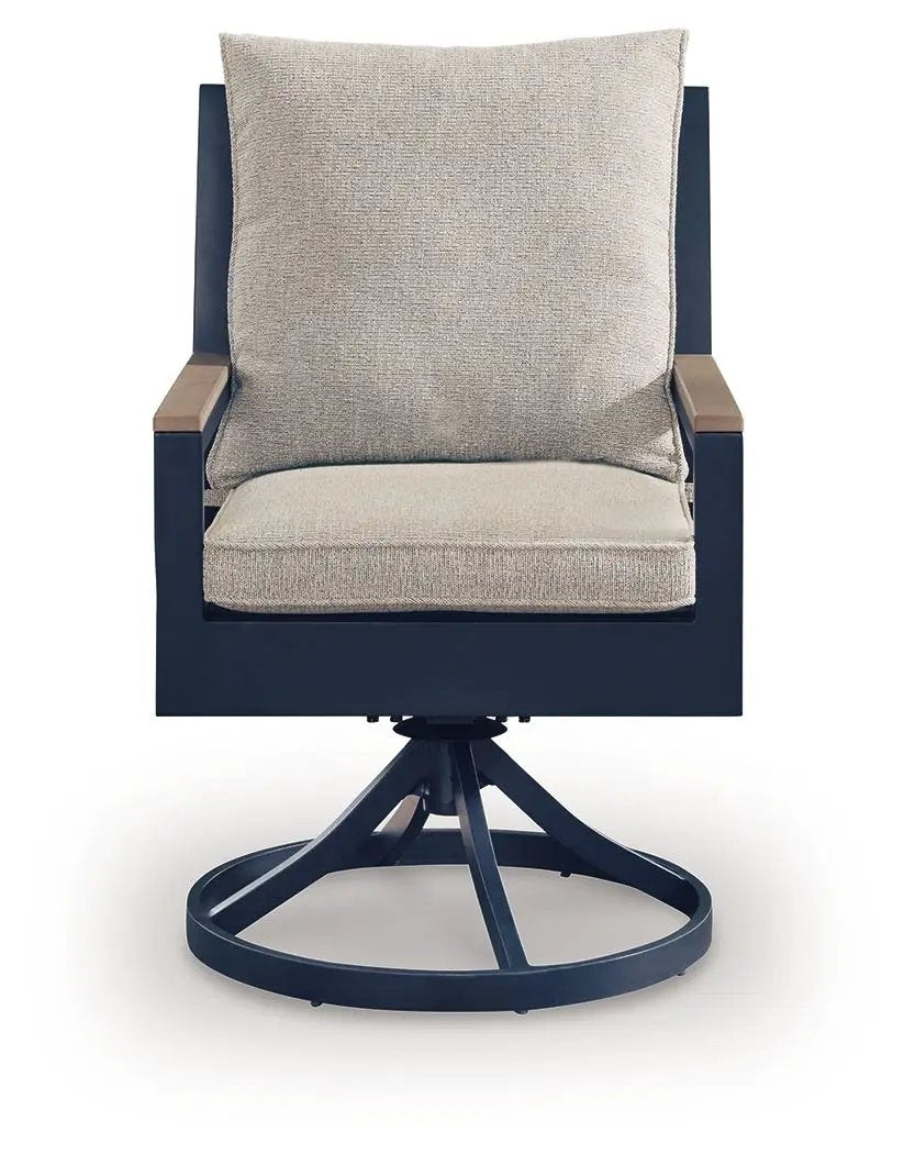 East Beach Swivel Chairs | Set Of 2 | Blue | Cushions Included