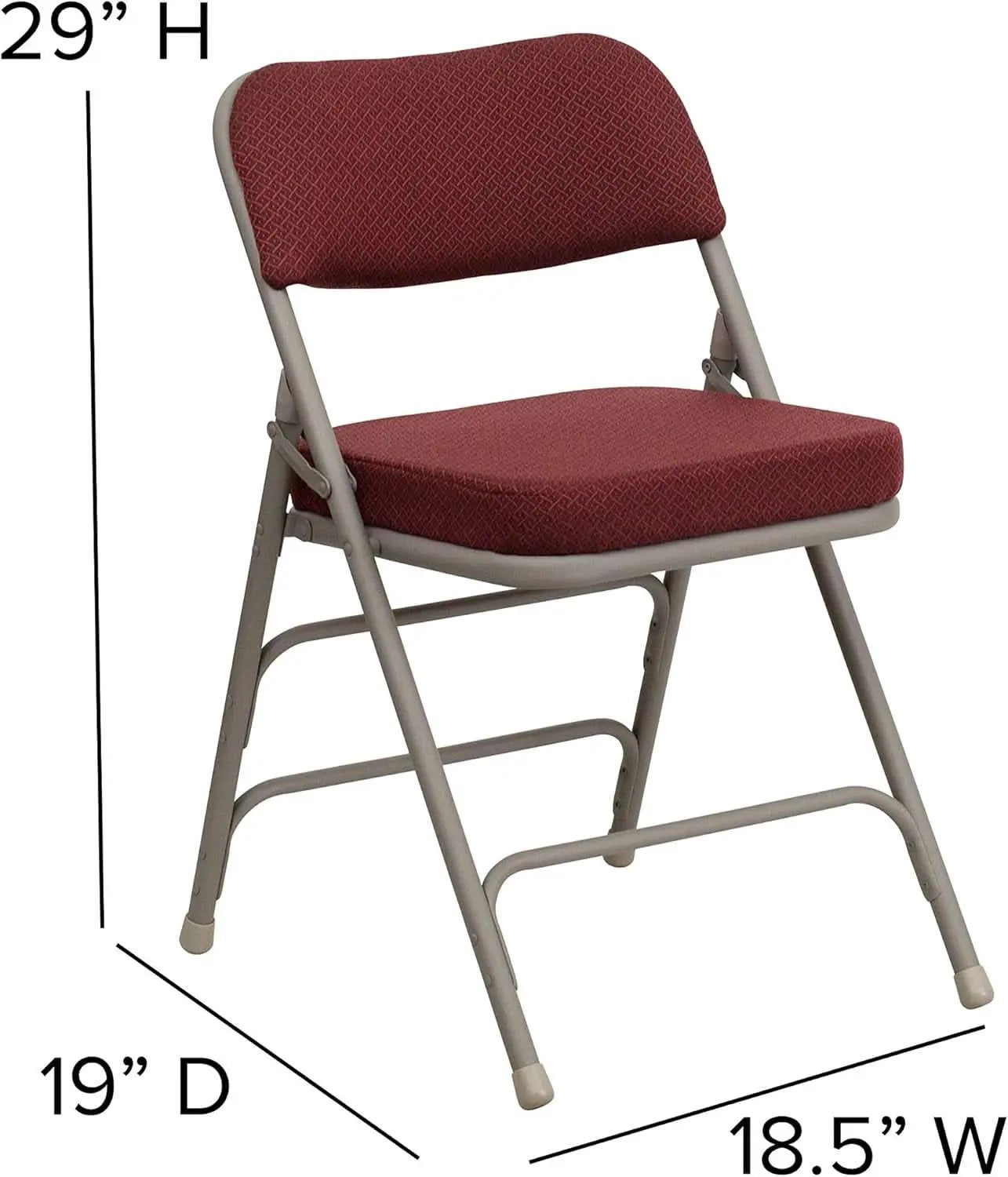 Hercules Folding Chairs Cushioned Burgundy Set of 2 from PriceLows™