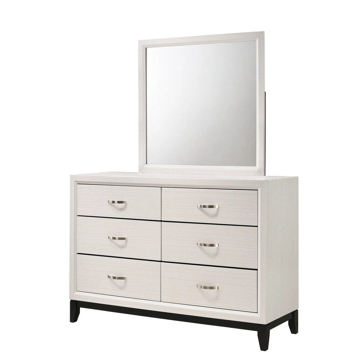Contemporary 6 Drawer Dresser | Handles | 58.1 Inch Width | Timeless Finish