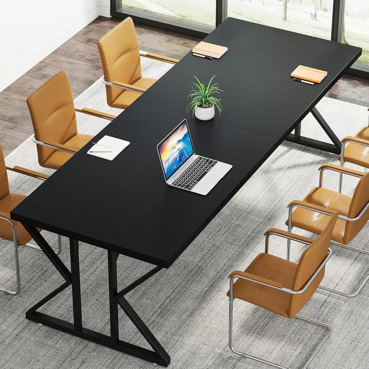 78.7 Inch Black Executive Desk Home Office Computer Desk from PriceLows™