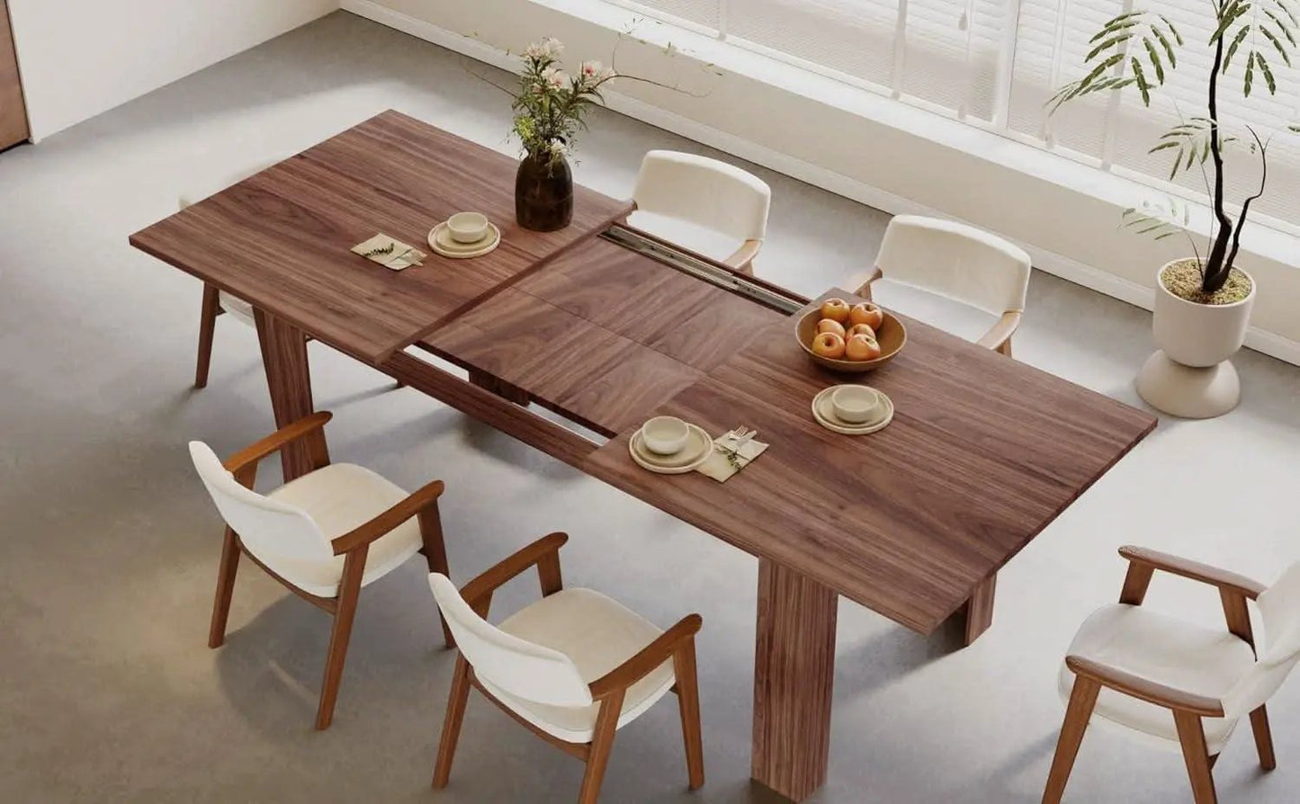 Expandable Dining Table For 6 To 8 Seater Brown Engineered Wood from PriceLows™