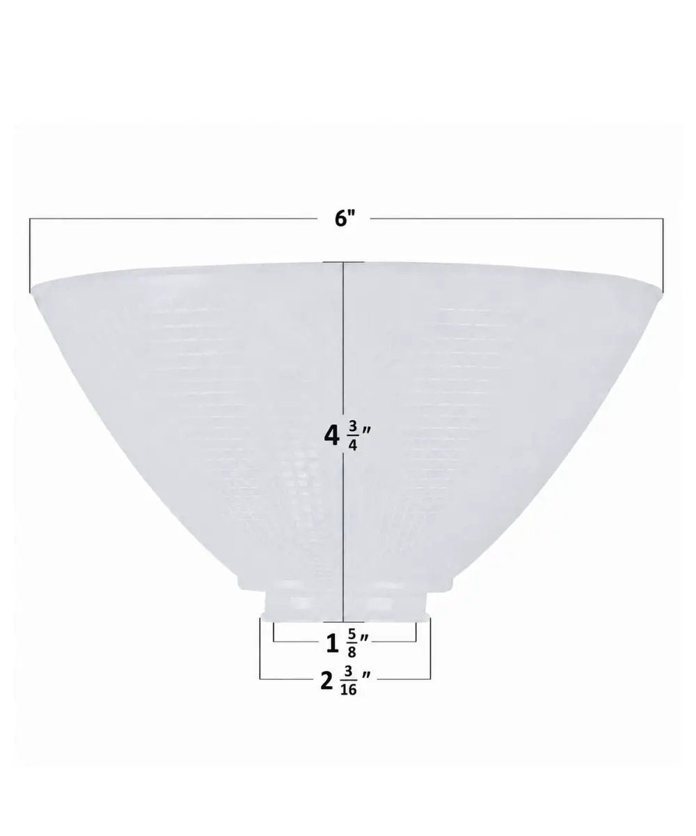 Ies Glass Lamp Shade | 6 Inch Diameter | Milky White | Stiffel Compatible