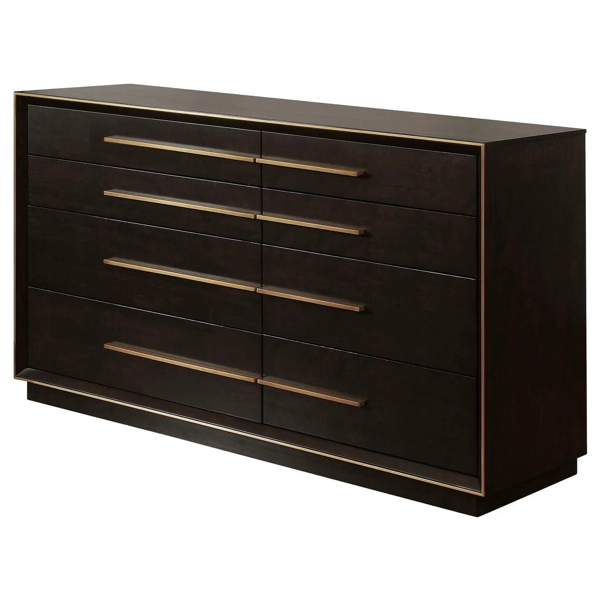 Durango 8-drawer Dresser Smoked Peppercorn | 70 x 20 x 38.5 in | Engineered Wood & Metal | Bedroom