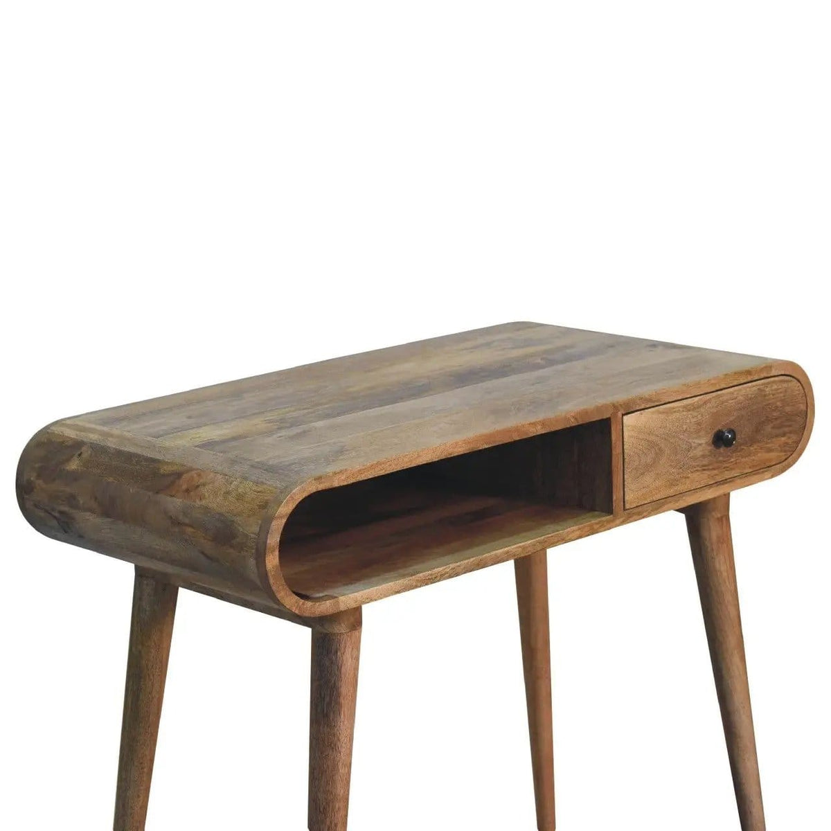 Writing Desk, Curved Chestnut | 35.43 x 17.72 x 31.5 in | Mango Wood | Home Office