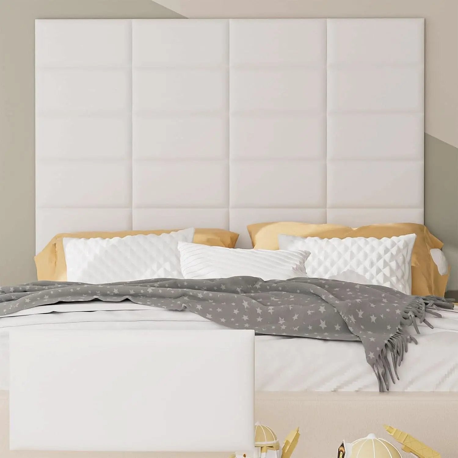 Self-Adhesive 3D Upholstered Wall Panels for Bedrooms from PriceLows™