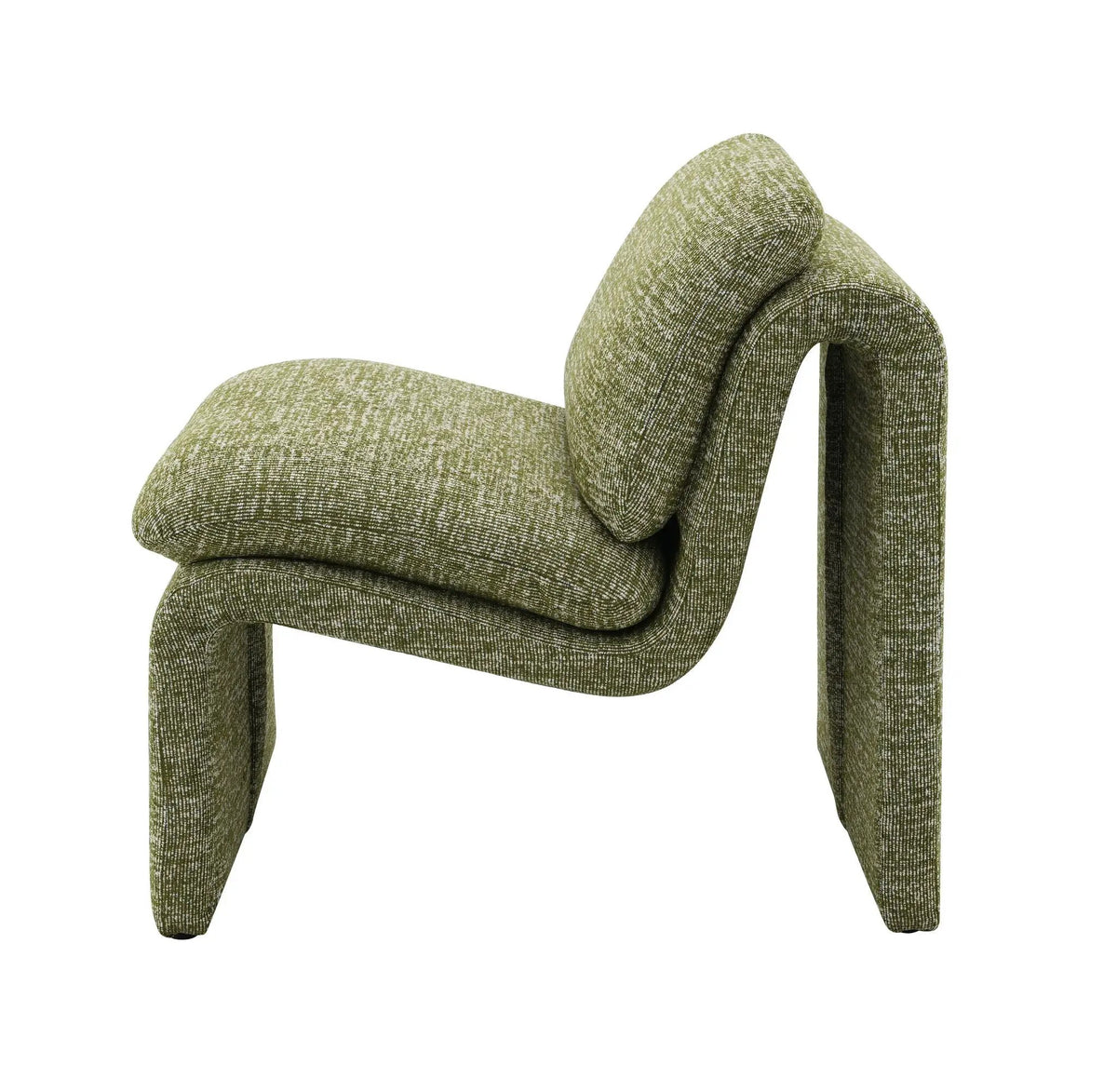 Jaeda Curved Accent Chair | Premium Fabric | Full Foam Cushions | Wooden Inner Frame