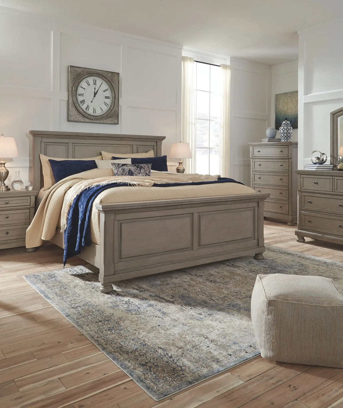Lettner Panel Bedroom Set | 4-Piece | Select Birch Veneers | Burnished Finish